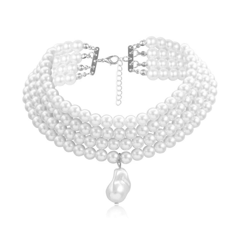 Wholesale jewelry fashion imitation pearl necklace female retro  hot girl clavicle chain